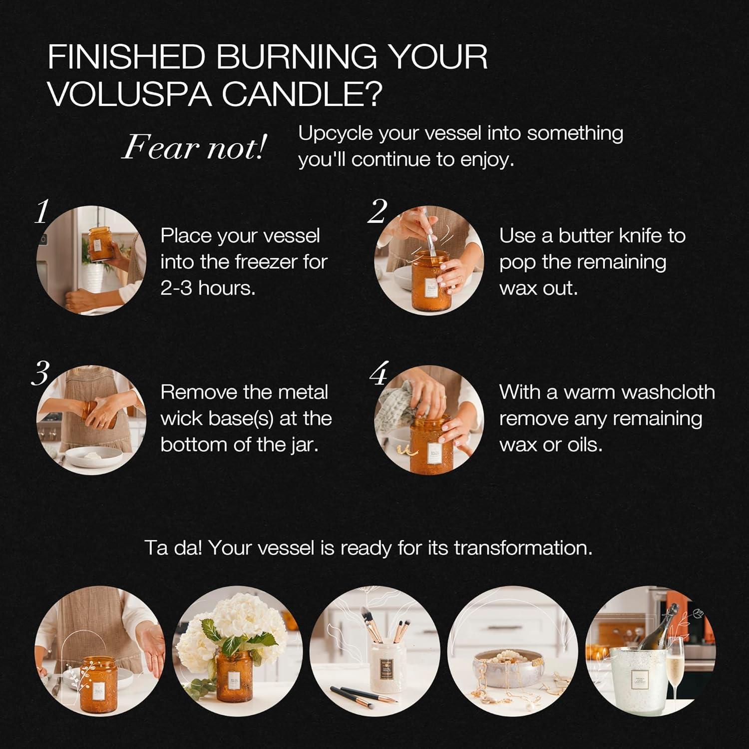 imageVoluspa Apple Blue Clover Large Candle Jar 18 oz 100 Hour Burn Time Coconut Wax for Clean Burning Handcrafted in the USA