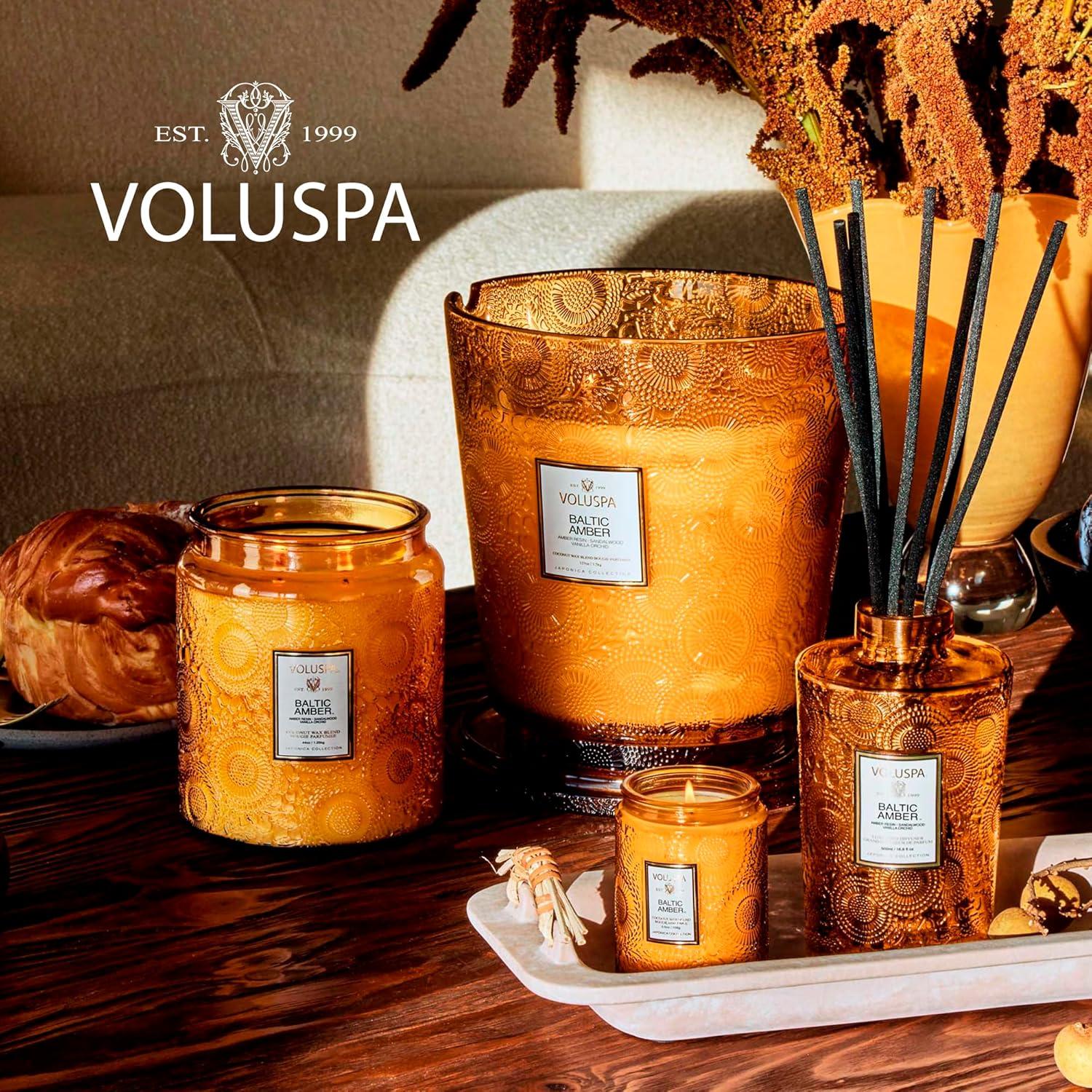 imageVoluspa Baltic Amber Small Candle Jar 55 oz 50 Hour Burn Time Coconut Wax for Clean Burning Handcrafted in the USABaltic Amber