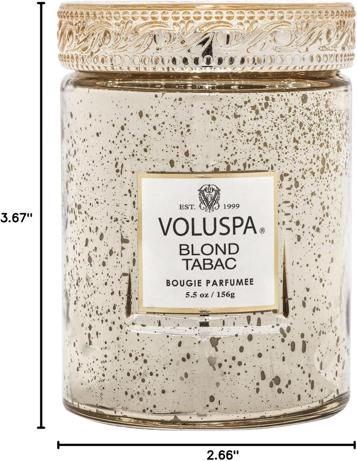 imageVoluspa Blond Tabac Small Candle Jar 55 oz 50 Hour Burn Time Coconut Wax for Clean Burning Handcrafted in The USA