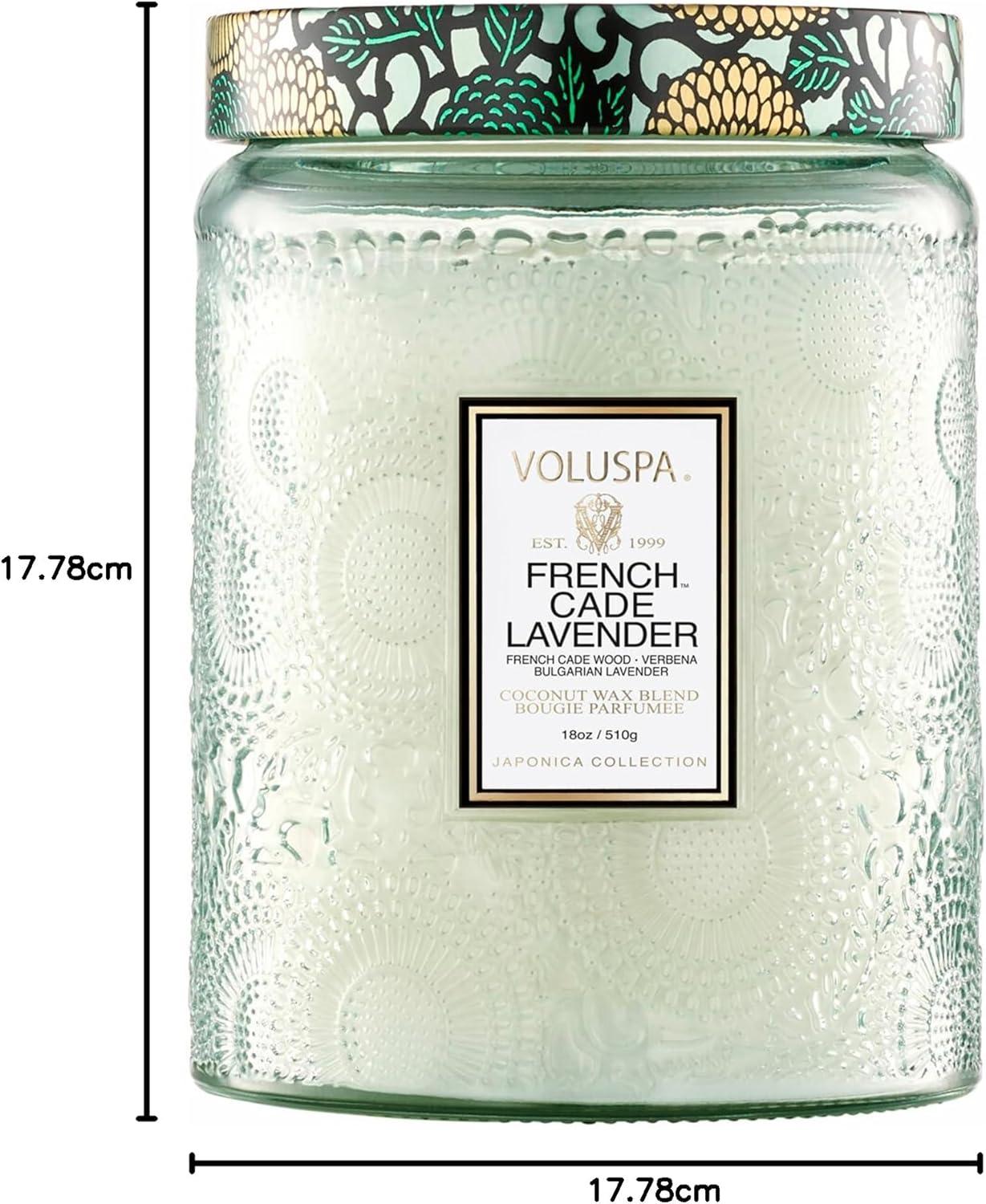 imageVoluspa Cherry Gloss Large Jar Candle 18 oz Coconut Wax Blend Scented Candles for Home 100 Hour Burn Time Fruity Candle Handcrafted in The USAFrench Cade Lavender