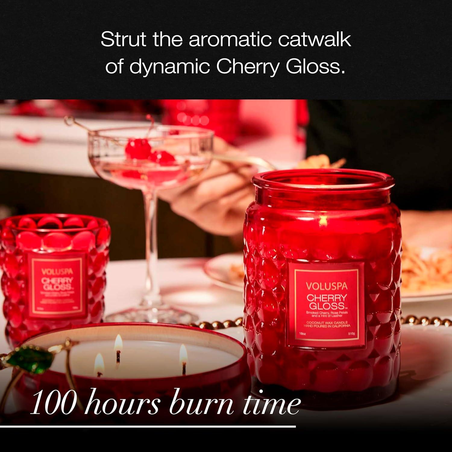 imageVoluspa French Cade Lavender Candle 18 oz Coconut Wax Blend Scented Candles for Home 100 Hour Burn Time Candle JarsCherry Gloss