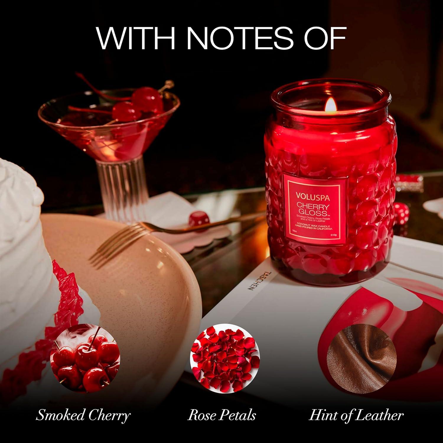 imageVoluspa French Cade Lavender Candle 18 oz Coconut Wax Blend Scented Candles for Home 100 Hour Burn Time Candle JarsCherry Gloss