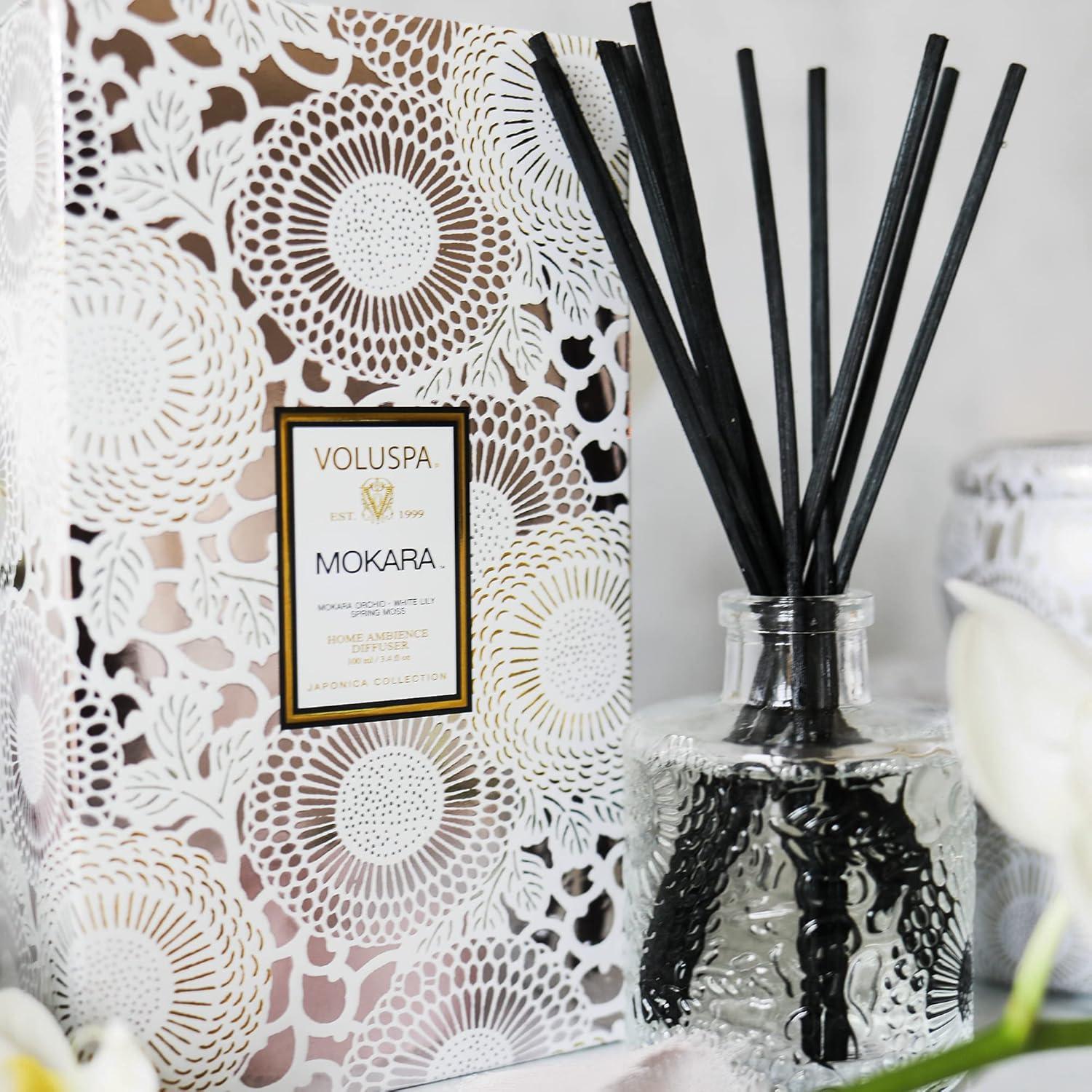 imageVoluspa French Cade Lavender Candle 18 oz Coconut Wax Blend Scented Candles for Home 100 Hour Burn Time Candle JarsMokara