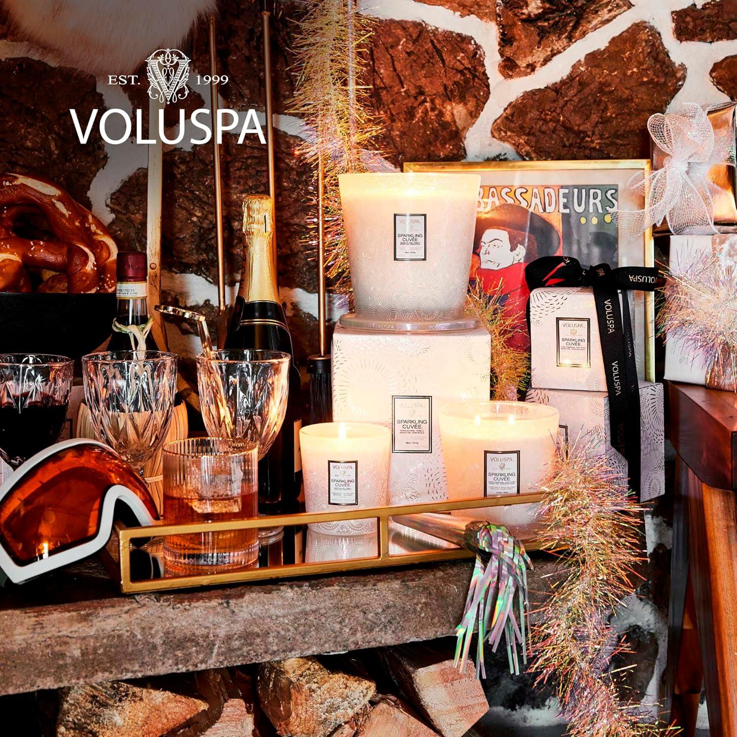 imageVoluspa French Cade Lavender Candle 18 oz Coconut Wax Blend Scented Candles for Home 100 Hour Burn Time Candle JarsSparkling Cuvee