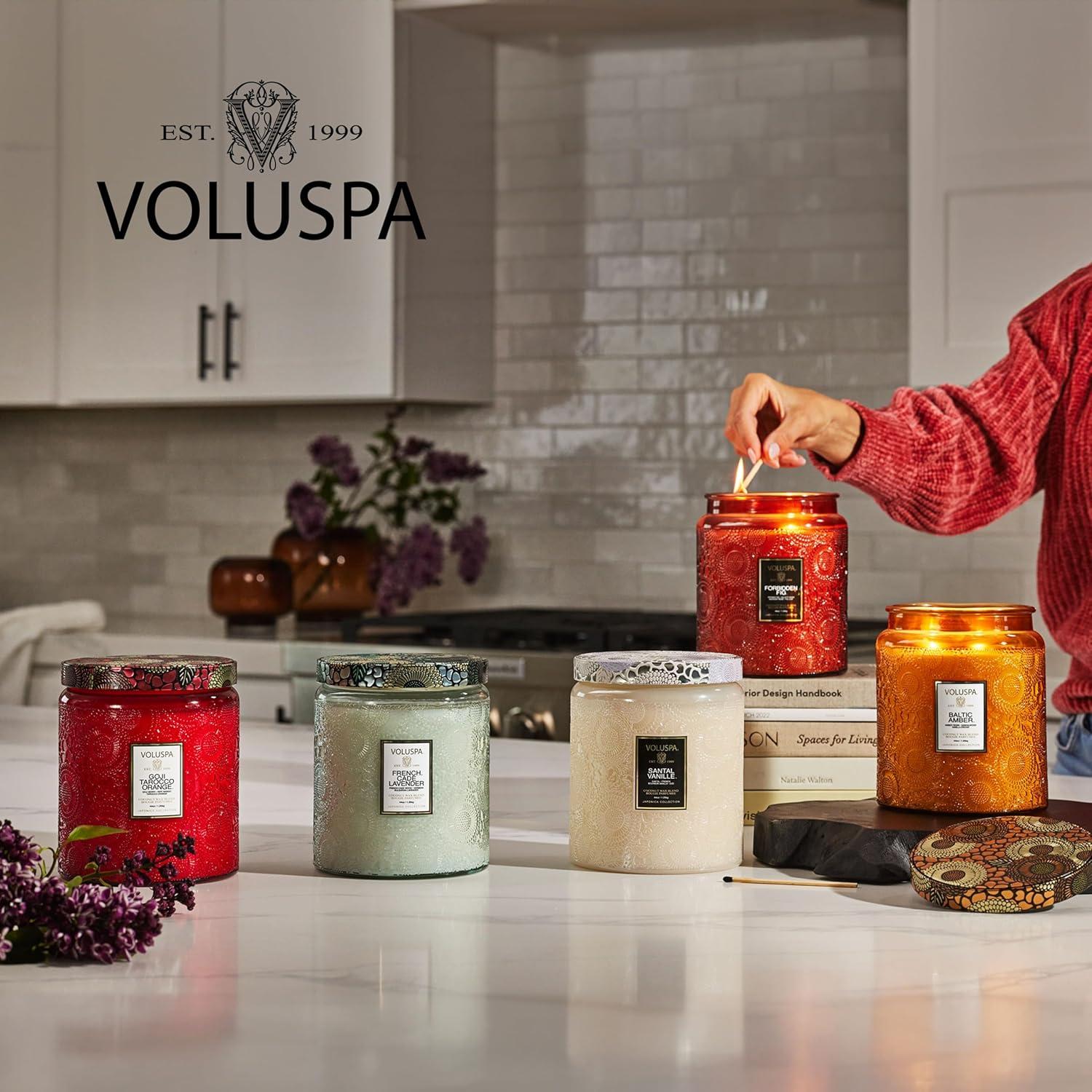 imageVoluspa Gilt Pomander ampamp Hinoki Classic CandleGoji Tarocco Orange