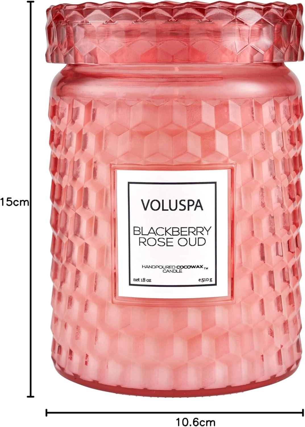imageVoluspa Milk Rose Large Candle Jar 18 Ounce 100 Hour Burn Time Coconut Wax for Clean Burning Handcrafted in The USABlackberry Rose Oud