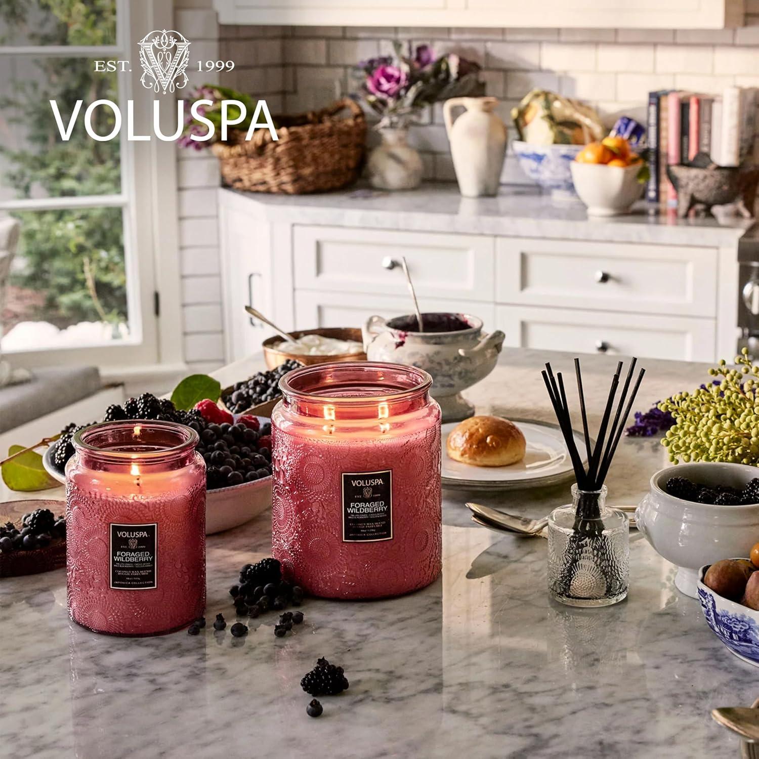 imageVoluspa Mokara Scented Reed Diffuser 34 oz Luxury Orchid Diffuser Oil Reed Diffusers for Home Handcrafted in the USAForaged Wildberry