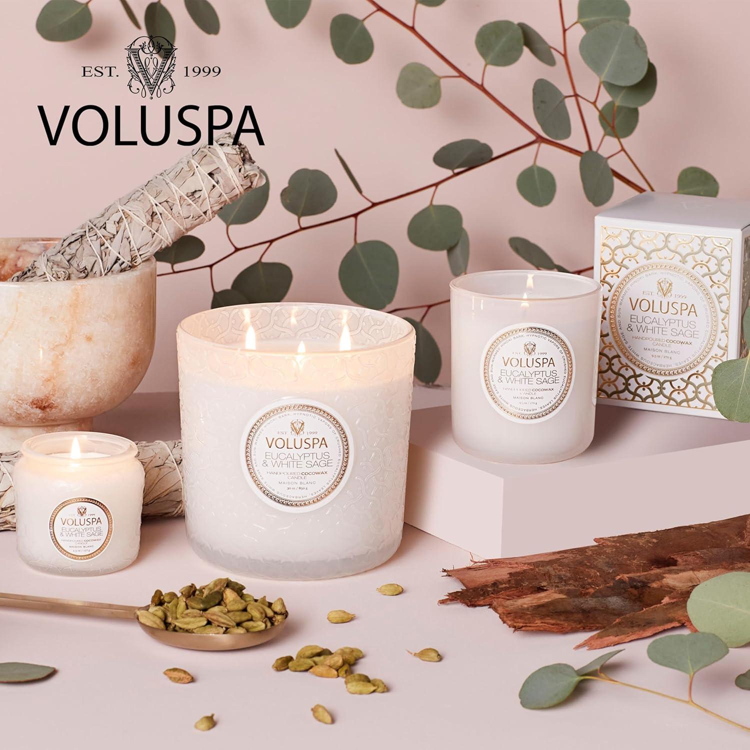 imageVoluspa Saijo Persimmon Classic Boxed Candle 95 Ounce 60 Hour Burn Time Coconut Wax for Clean Burning Handcrafted in The USAEucalyptus White Sage