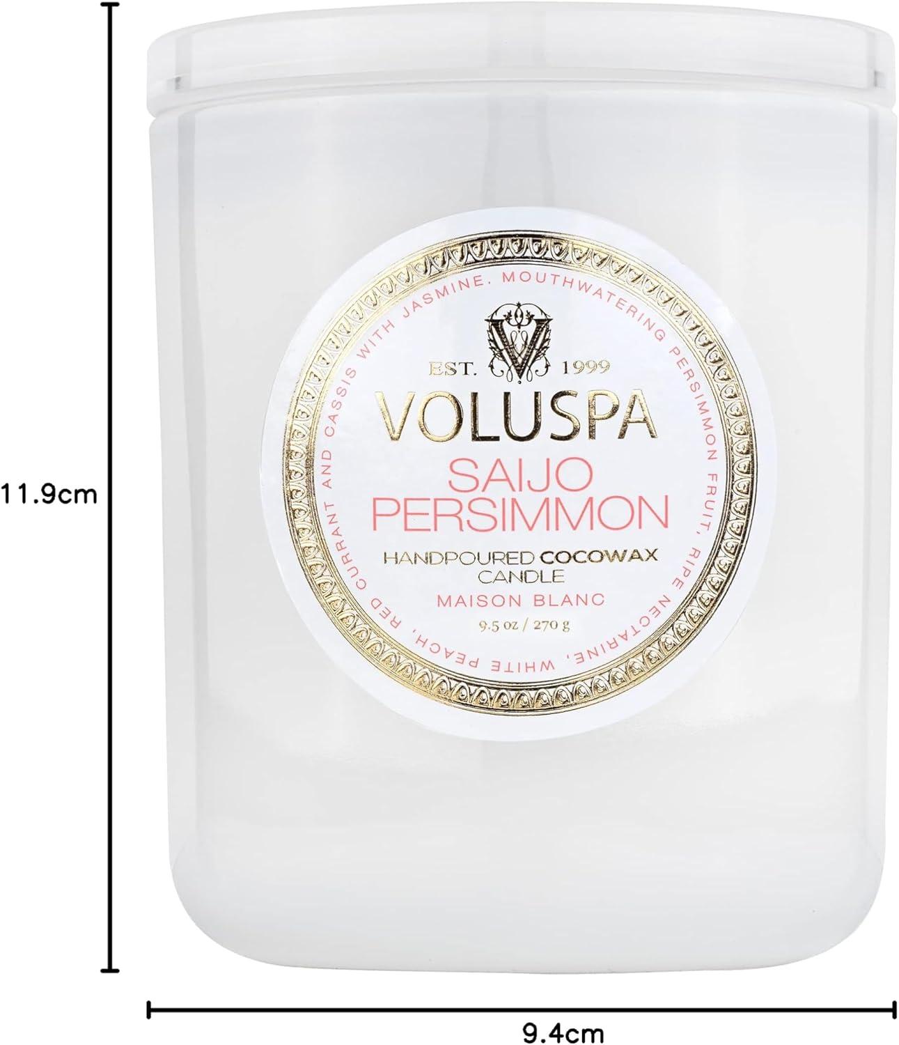 imageVoluspa Saijo Persimmon Classic Boxed Candle 95 Ounce 60 Hour Burn Time Coconut Wax for Clean Burning Handcrafted in The USASaijo Persimmon