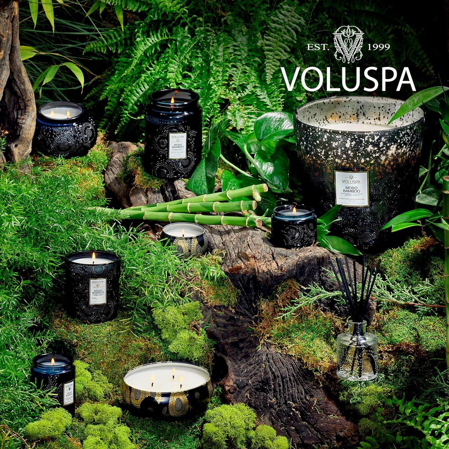 imageVoluspa Santal Vanille Small Candle Jar 55 oz 50 Hour Burn Time Coconut Wax for Clean Burning Handcrafted in the USABlack