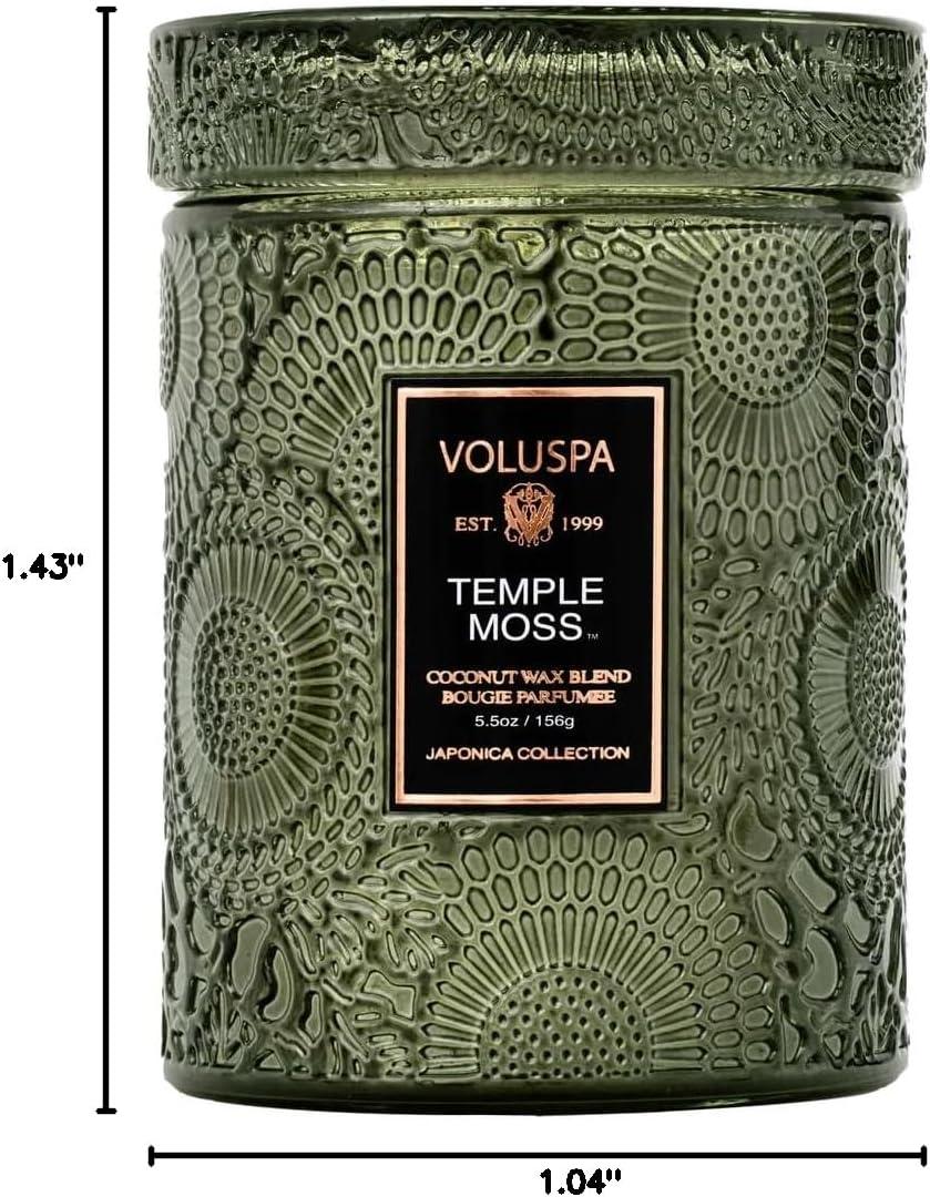 imageVoluspa Santal Vanille Small Candle Jar 55 oz 50 Hour Burn Time Coconut Wax for Clean Burning Handcrafted in the USATEMPLE MOSS