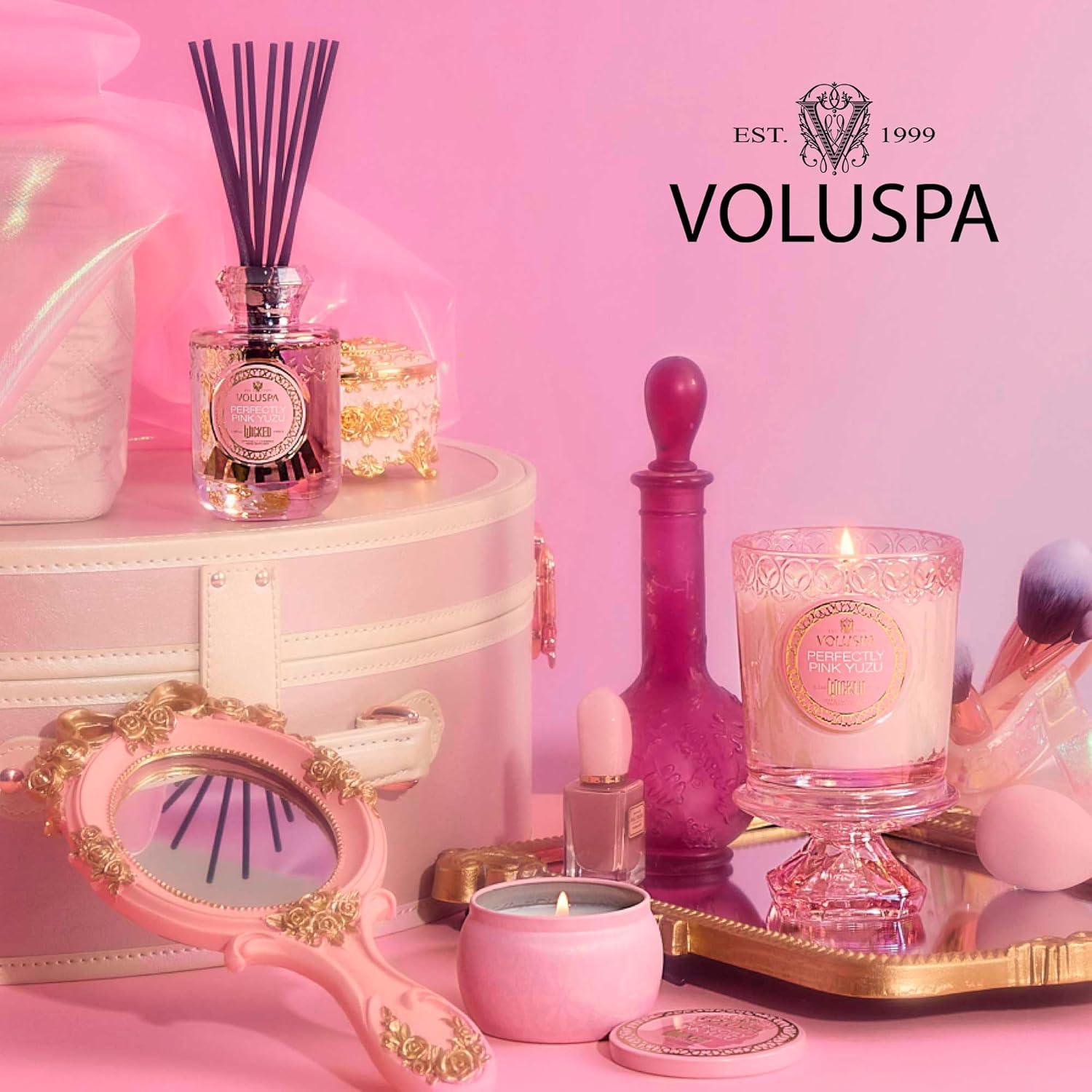 imageVoluspa Wicked Collection Glinda Perfectly Pink Yuzu Classic Citrus Candle 85 oz Scented Candles for Home 60 Hour Burn Time Handmade in The USAPerfectly Pink Yuzu