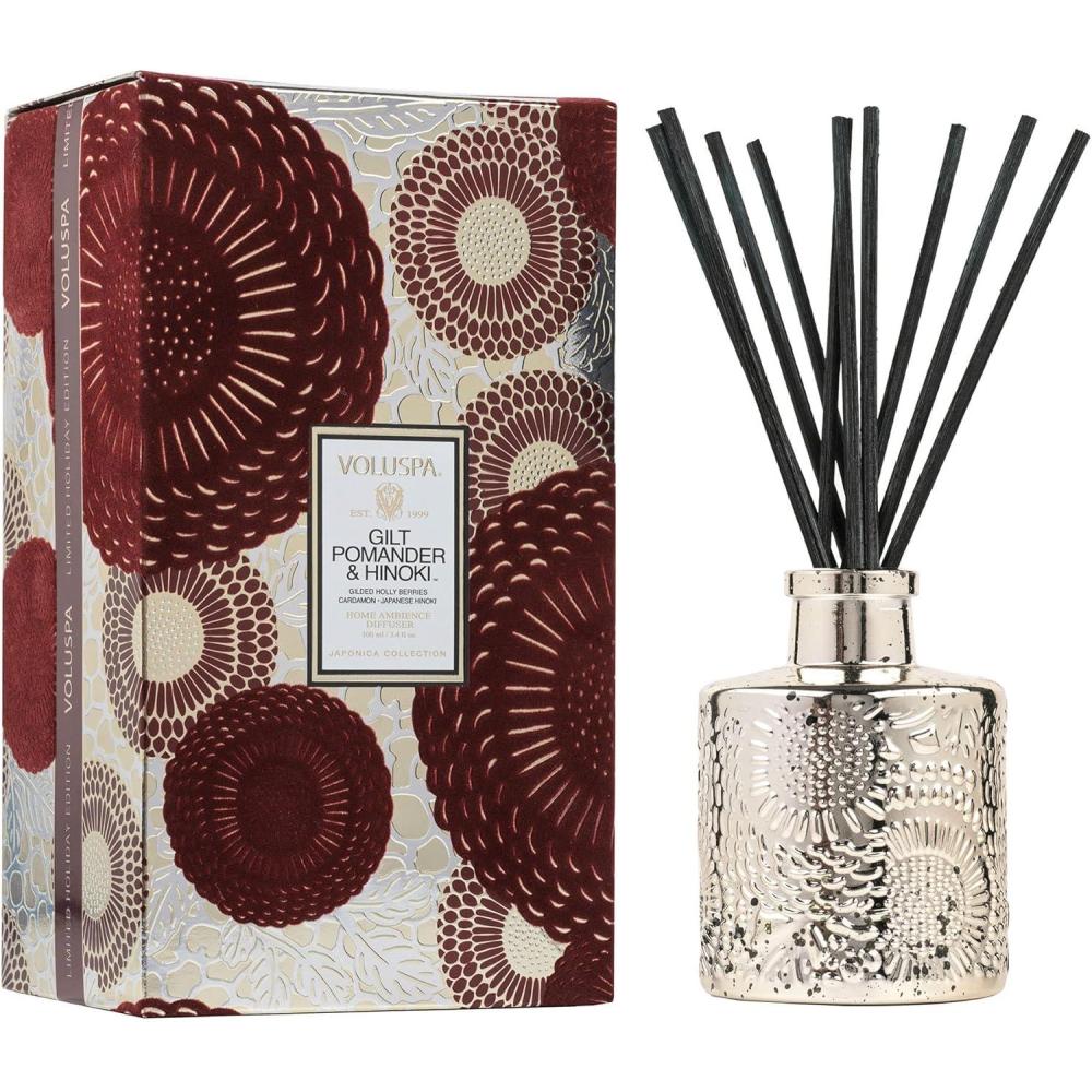 imageGilt Pomander and Hinoki Reed Diffuser by Voluspa for Unisex 34 oz Reed Diffuser