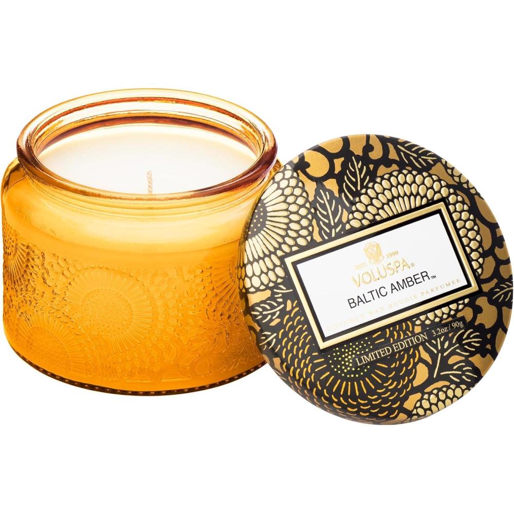 imageVoluspa Baltic Amber Petite Candle Jar 32 Ounce 25 Hour Burn Time Coconut Wax for Clean Burning Handcrafted in the USABaltic Amber