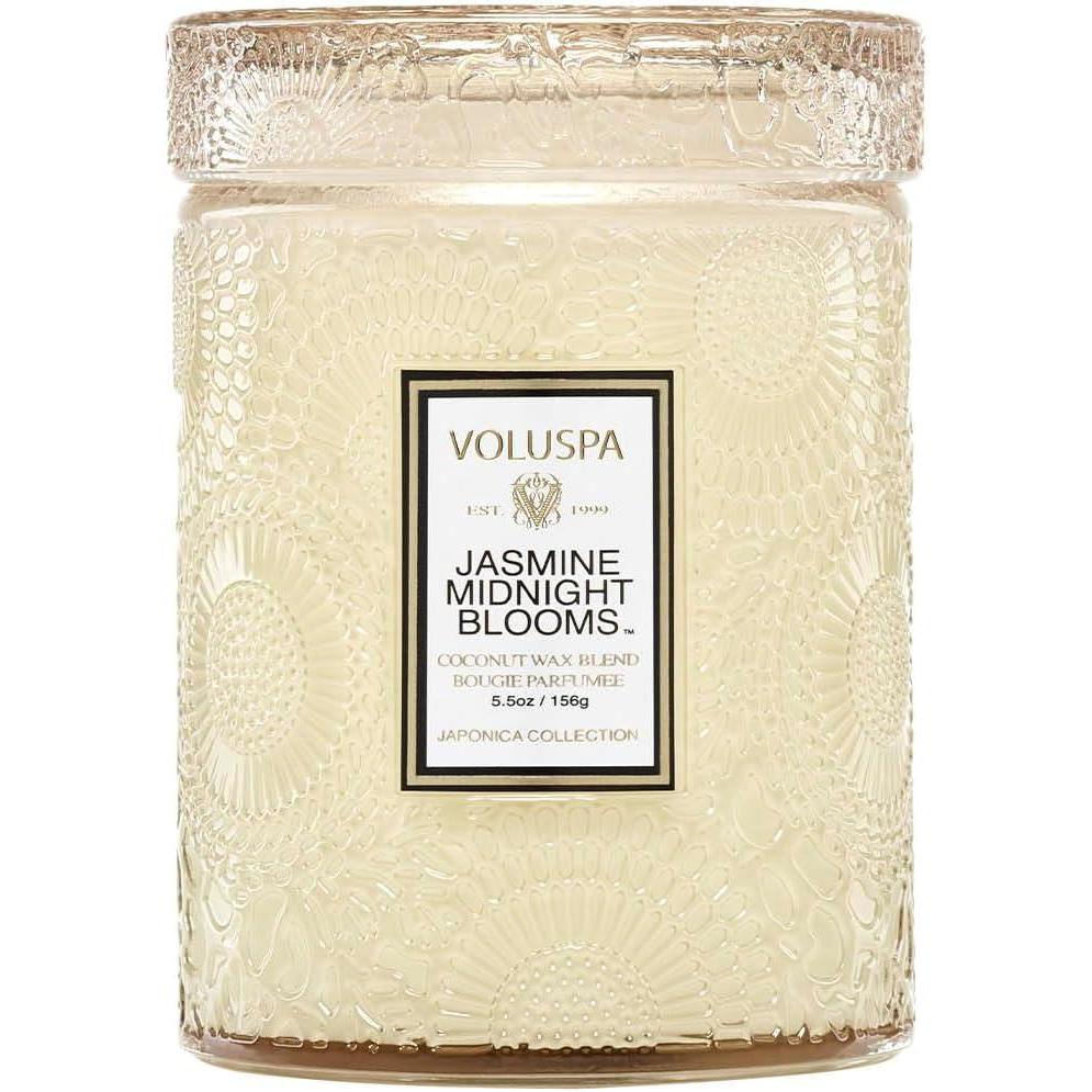 imageVoluspa Baltic Amber Small Candle Jar 55 oz 50 Hour Burn Time Coconut Wax for Clean Burning Handcrafted in the USAJasmine Midnight Blooms