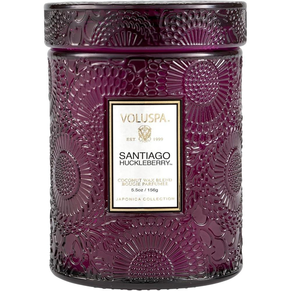 imageVoluspa Baltic Amber Small Candle Jar 55 oz 50 Hour Burn Time Coconut Wax for Clean Burning Handcrafted in the USASantiago Huckleberry