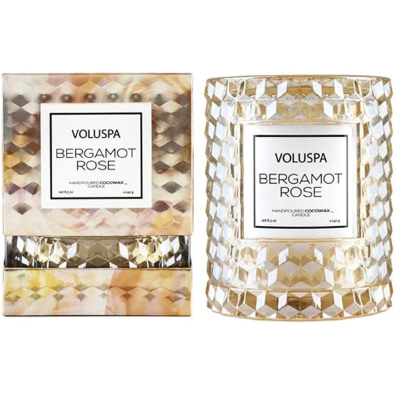 imageVoluspa Bergamot Rose Icon Cloche Textured Glass Candle 85 Ounces