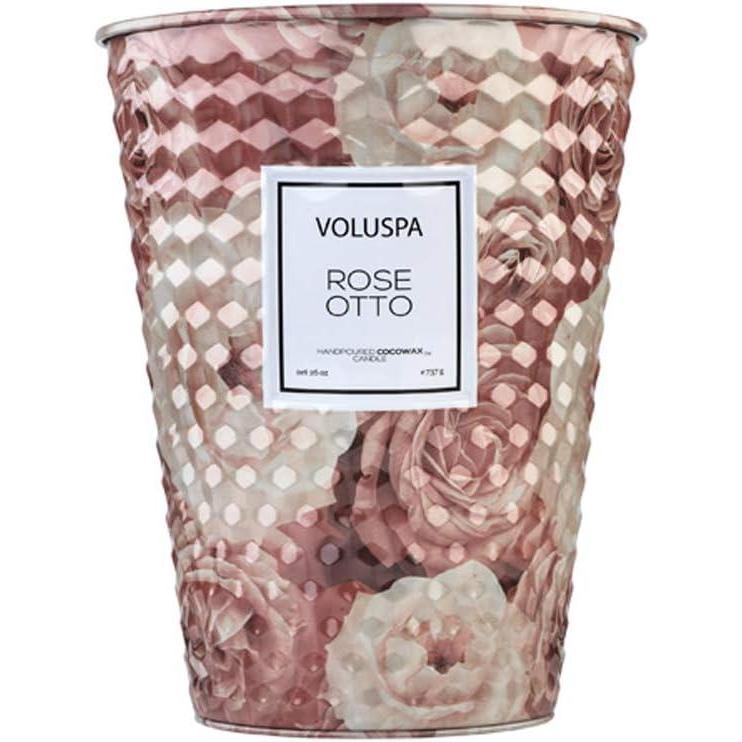 imageVoluspa Bergamot Rose Tin Candle 2 Wick Tin Candle 26 oz 80 Hour Burn Time Coconut Wax for Clean Burning Handcrafted in The USARose Otto