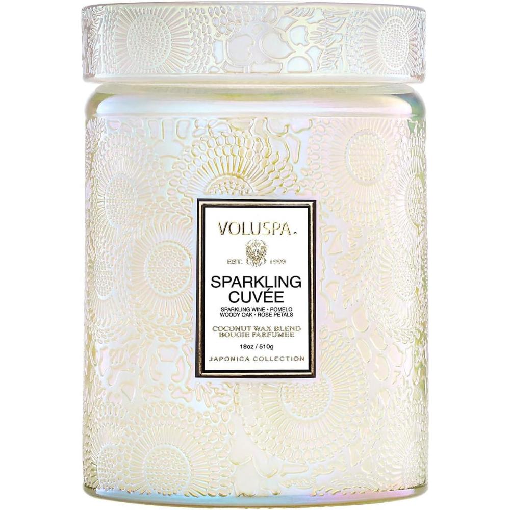 imageVoluspa Cherry Gloss Large Jar Candle 18 oz Coconut Wax Blend Scented Candles for Home 100 Hour Burn Time Fruity Candle Handcrafted in The USASparkling Cuvee