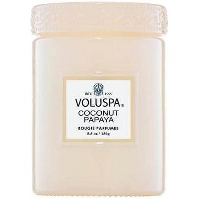 imageVoluspa Coconut Papaya Small Candle Jar 55 oz 50 Hour Burn Time Coconut Wax for Clean Burning Handcrafted in The USA