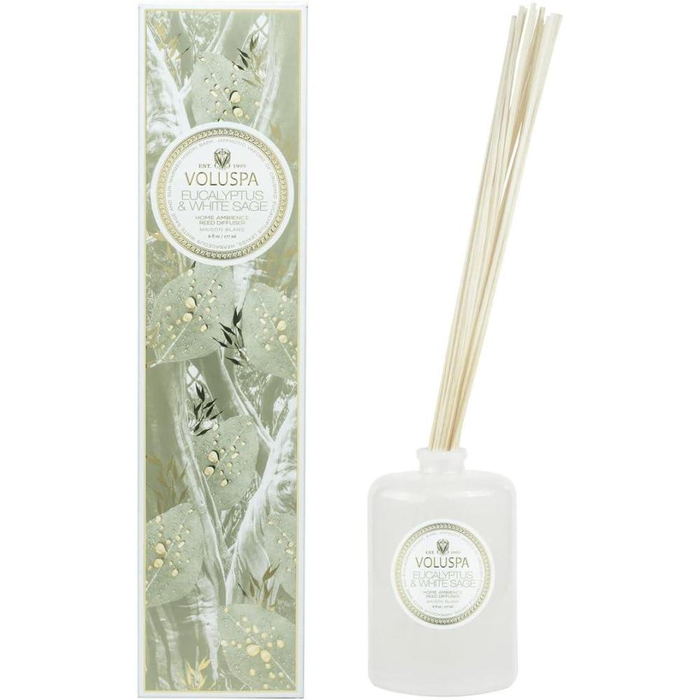 imageVoluspa Eucalyptus and White Sage Scented Reed Diffuser 6oz 177ml