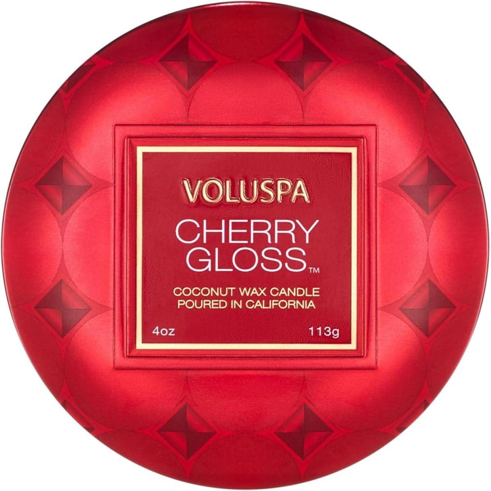 imageVoluspa French Cade Lavender Mini Tin Candle 4 oz 25 Hour Burn Time Coconut Wax for Clean Burning Handcrafted in The USACherry Gloss