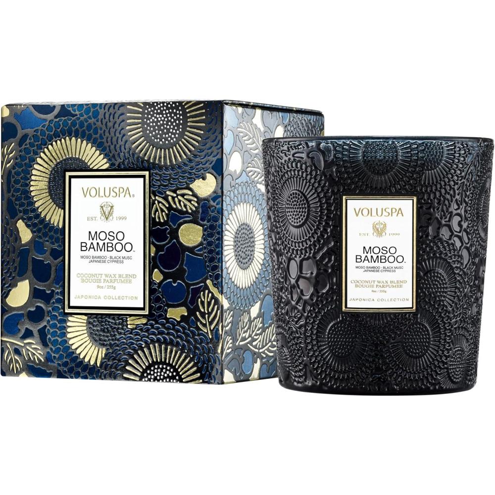 imageVoluspa Goji Tarocco Orange Classic Boxed Candle 9 oz 60 Hour Burn Time Coconut Wax for Clean Burning Handcrafted in The USAMoso Bamboo