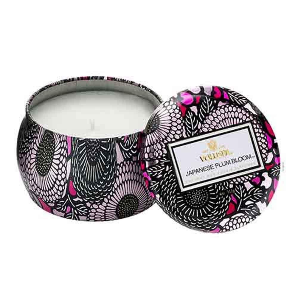 imageVoluspa Japanese Plum Bloom Petite Tin Candle 4 Ounces