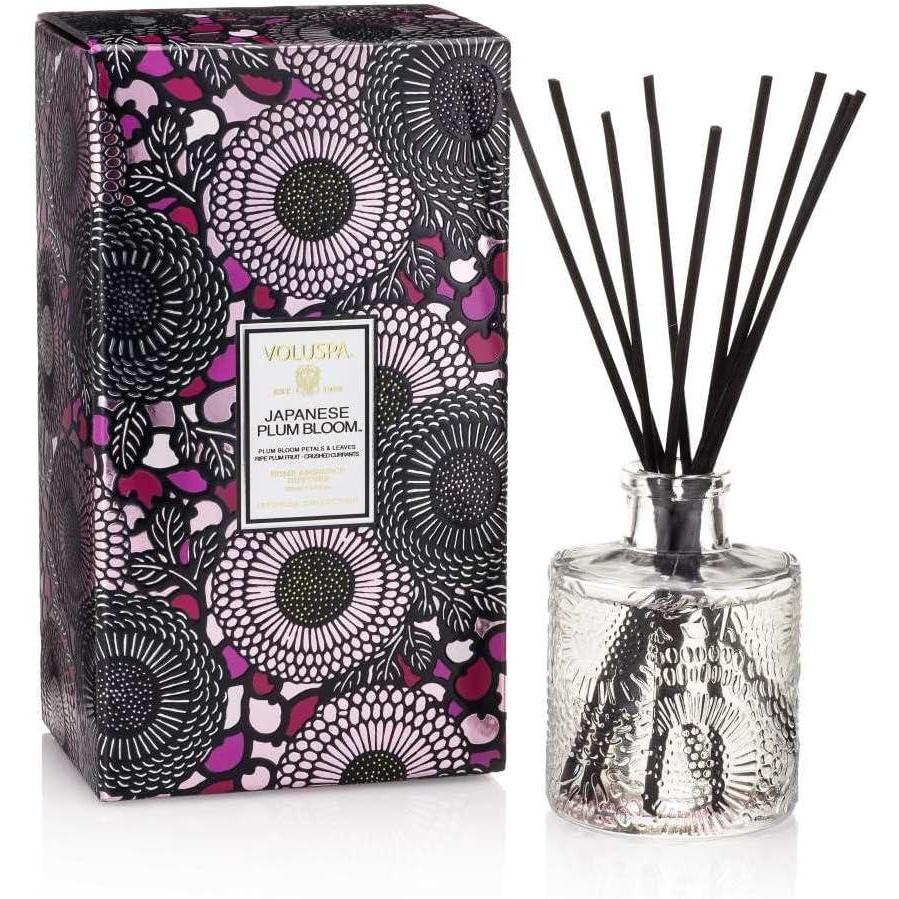 imageVoluspa Japanese Plum Bloom Reed Diffuser 34 Fl Oz 46 Month Product Life 247 Fragrance Without The Flame Vegan