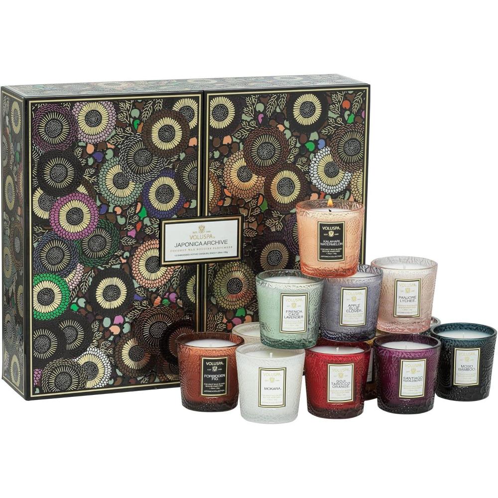imageVoluspa Japonica Archive Votive Candle Gift Set 125 Ounce 10 Hour Each Burn Time Coconut Wax for Clean Burning Handcrafted in The USA