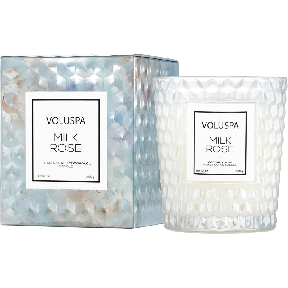 imageVoluspa Milk Rose Classic Candle Jar 65 Ounces 40 Hour Burn Time Coconut Wax for Clean Burning Handcrafted in The USA