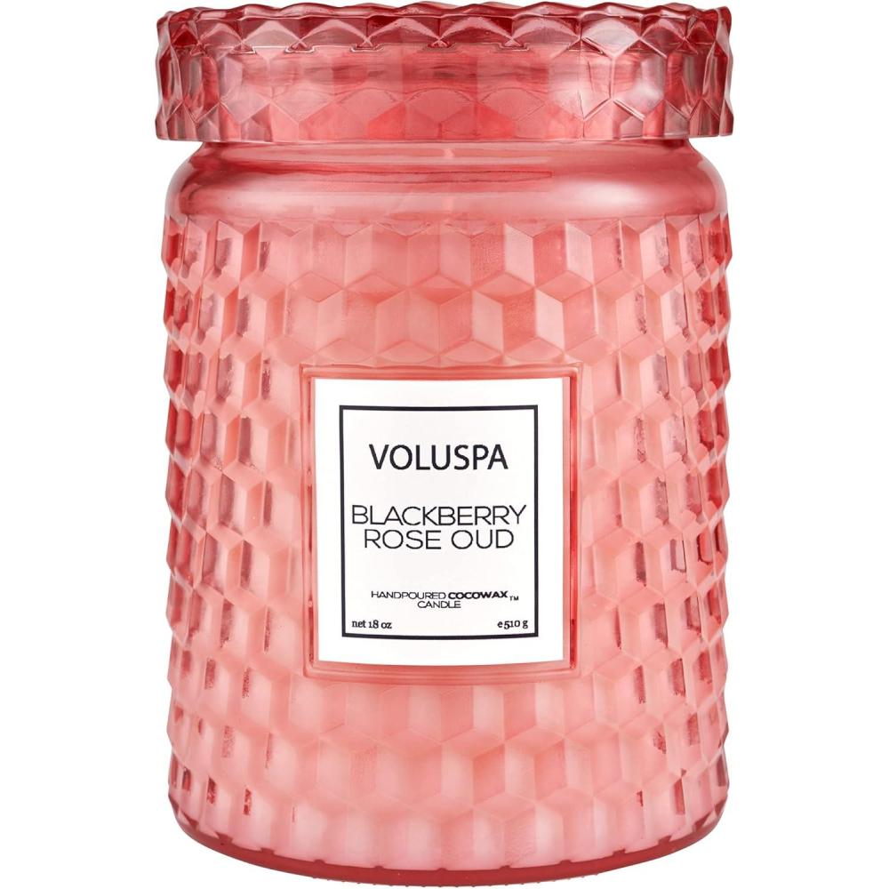 imageVoluspa Milk Rose Large Candle Jar 18 Ounce 100 Hour Burn Time Coconut Wax for Clean Burning Handcrafted in The USABlackberry Rose Oud