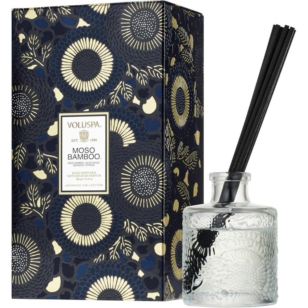 imageVoluspa Mokara Scented Reed Diffuser 34 oz Luxury Orchid Diffuser Oil Reed Diffusers for Home Handcrafted in the USABlack