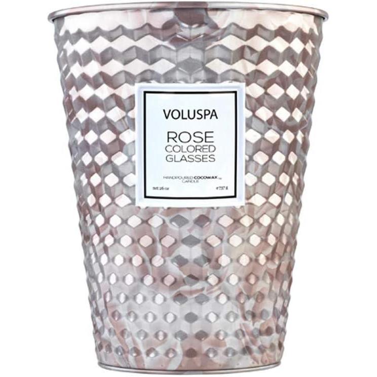 imageVoluspa Rose Colored Glasses 2 Wick Table Tin Candle 26 Ounces