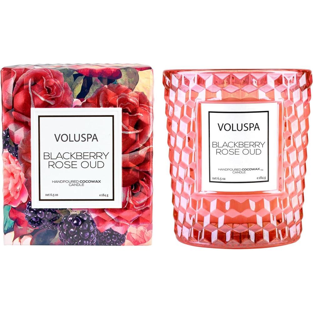 imageVoluspa Rose Petal Ice Cream Classic Candle Jar 65 Ounce 40 Hour Burn Time Coconut Wax for Clean Burning Handcrafted in The USABlackberry Rose Oud