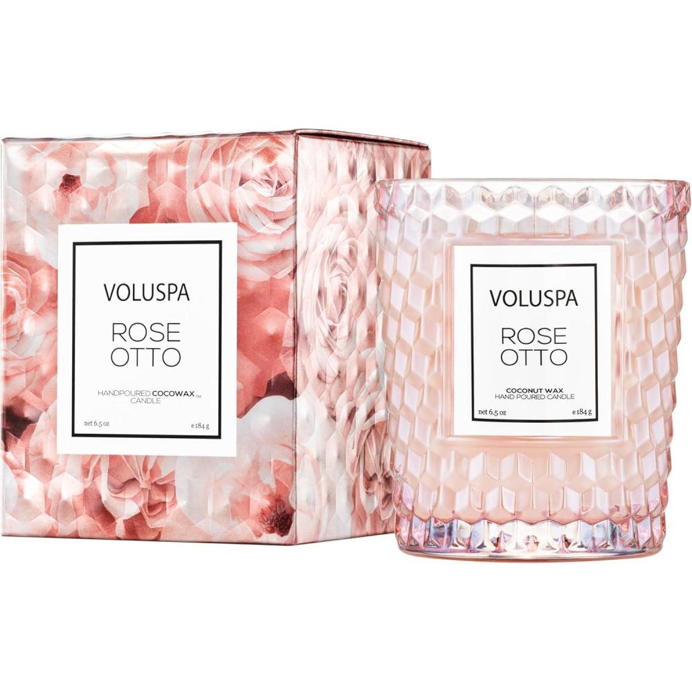 imageVoluspa Rose Petal Ice Cream Classic Candle Jar 65 Ounce 40 Hour Burn Time Coconut Wax for Clean Burning Handcrafted in The USARose Otto