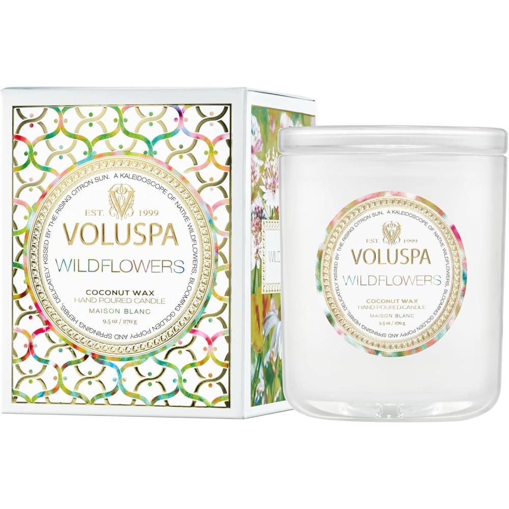 imageVoluspa Saijo Persimmon Classic Boxed Candle 95 Ounce 60 Hour Burn Time Coconut Wax for Clean Burning Handcrafted in The USAWildflowers