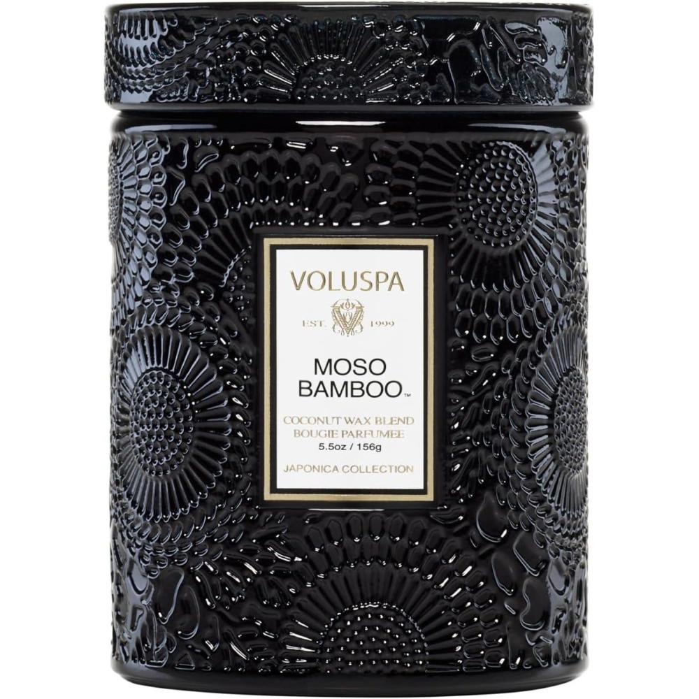 imageVoluspa Santal Vanille Small Candle Jar 55 oz 50 Hour Burn Time Coconut Wax for Clean Burning Handcrafted in the USABlack