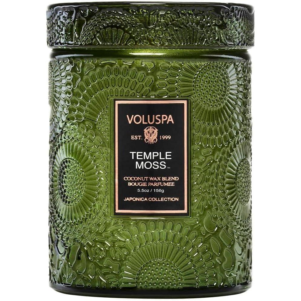 imageVoluspa Santal Vanille Small Candle Jar 55 oz 50 Hour Burn Time Coconut Wax for Clean Burning Handcrafted in the USATEMPLE MOSS