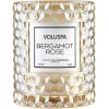 Voluspa Bergamot Rose Icon Cloche Textured Glass Candle, 8.5 Ounces