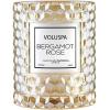 Voluspa Bergamot Rose Icon Cloche Textured Glass Candle, 8.5 Ounces