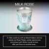 Voluspa Bergamot Rose, Tin Candle 2 Wick Tin Candle, 26 oz, 80 Hour Burn Time, Coconut Wax for Clean Burning, Handcrafted in The USA(Milk Rose)