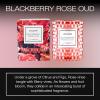 Voluspa BlackBerry Rose Oud, Cloche Textured Glass Candle, 8.5 Ounces, 55 Hour Burn Time, Coconut Wax for Clean Burning, Handcrafted in The USA