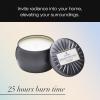 Voluspa Bourbon Vanille, Mini Tin Candle, 4 oz, 25 Hour Burn Time, Coconut Wax for Clean Burning, Handcrafted in the USA(Makassar Ebony & Peach)