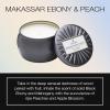 Voluspa Bourbon Vanille, Mini Tin Candle, 4 oz, 25 Hour Burn Time, Coconut Wax for Clean Burning, Handcrafted in the USA(Makassar Ebony & Peach)