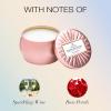 Voluspa Bourbon Vanille, Mini Tin Candle, 4 oz, 25 Hour Burn Time, Coconut Wax for Clean Burning, Handcrafted in the USA(Sparkling Rose)