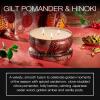 Voluspa Gilt Pomander Hinoki, 3 Wick Tin Candle, 12 Ounces, 40 Hour Burn Time, Coconut Wax for Clean Burning, Handcrafted in The USA