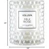 Voluspa Milk Rose, Cloche Textured Glass Candle, 8.5 Ounce, 55 Hour Burn Time, Coconut Wax for Clean Burning, Handcrafted in The USA