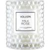 Voluspa Milk Rose, Cloche Textured Glass Candle, 8.5 Ounce, 55 Hour Burn Time, Coconut Wax for Clean Burning, Handcrafted in The USA