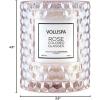 Voluspa Rose Colored Glasses, Cloche Textured Glass Candle, 8.5 Ounce, 55 Hour Burn Time, Coconut Wax for Clean Burning, Handcrafted in The USA